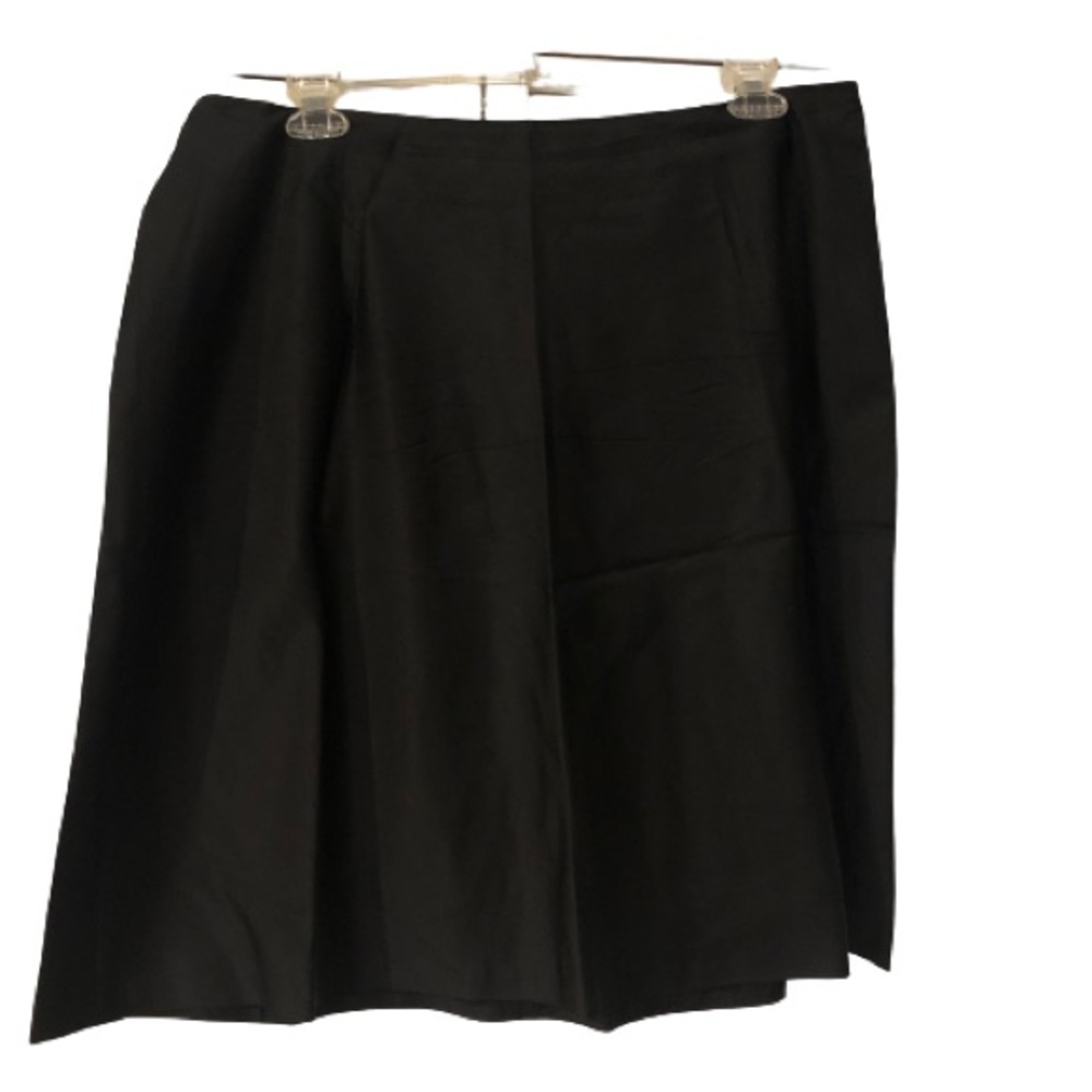 Salon Z A-line silk skirt- black- size 16